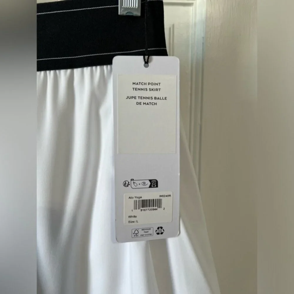 🆕ALO🎱 Match Point Tennis Skirt Core: White Sz Large